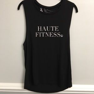 Rie + Ryn Haute Fitness Graphic Tank Top Muscle T Shirt Size Large